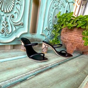 New Day snake skin mule heels